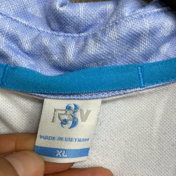 REV Men's XL Short Sleeve Shirt Blue Triangle Pattern - Picture 3 of 5